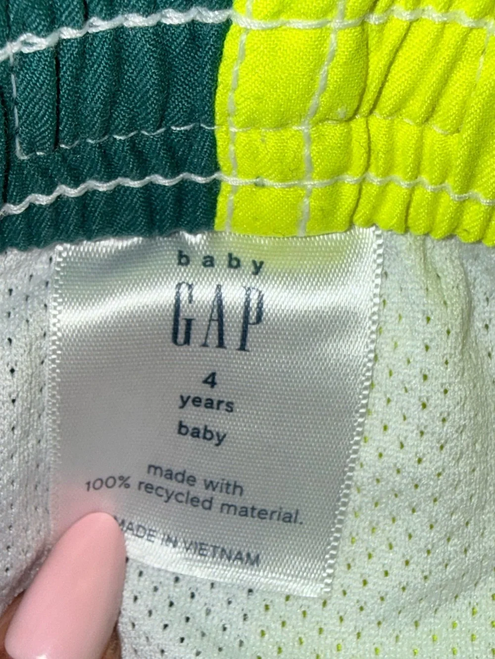 GAP Boys Colorblock Swim Trunks - Blue, Orange & Neon Yellow